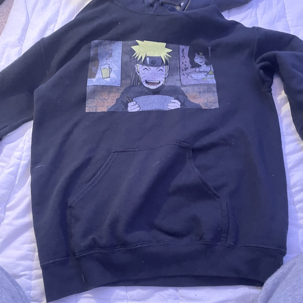 anime hoodie (everything is washed before given out but my cat was near